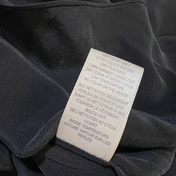 EUC [Rebecca Taylor] Black SILK Silver Beaded Batwing Tunic Blouse | 6 · Small - Picture 9 of 13